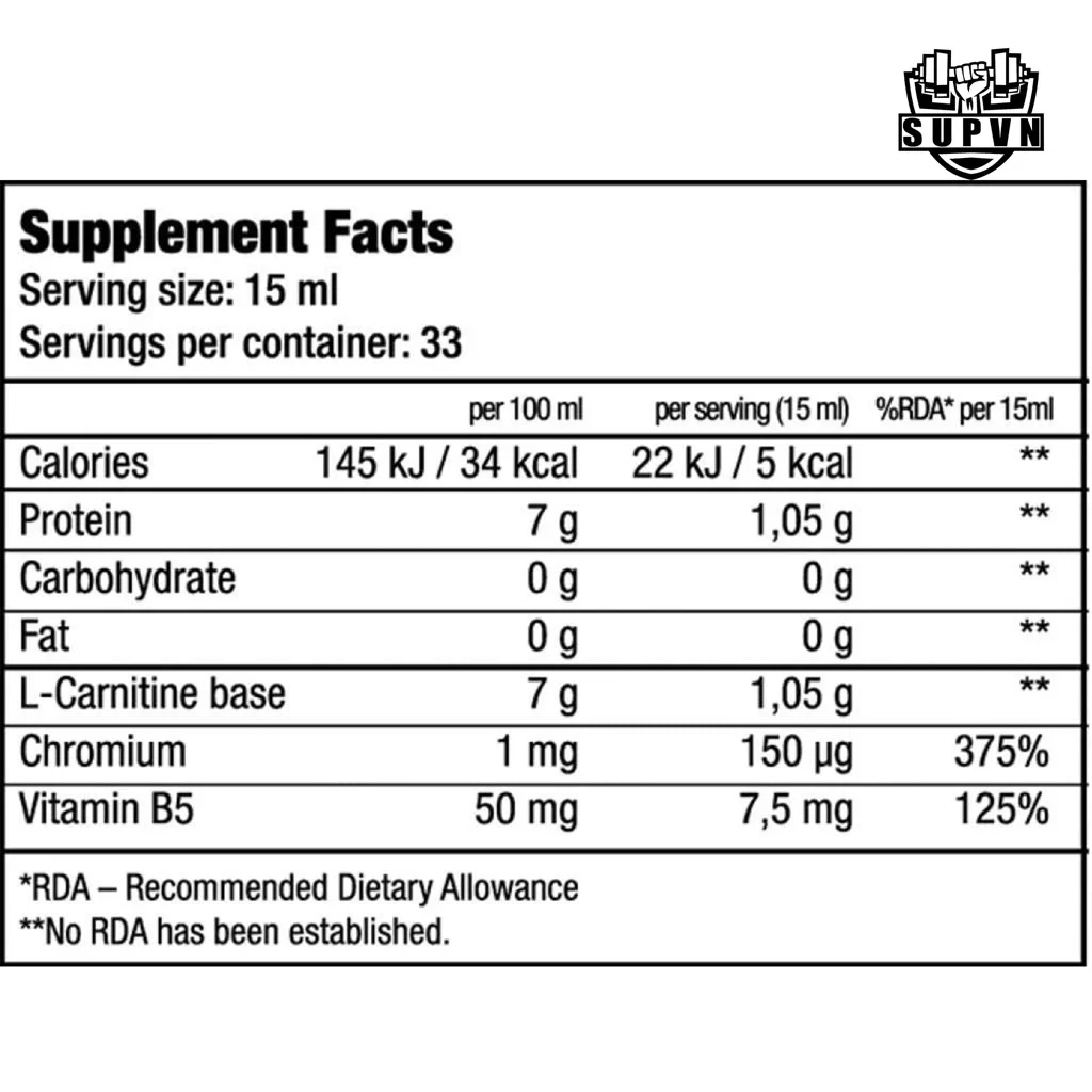 L-CARNITINE 500 ml Sagorijevač Karnitin  Tekući Tečni Fat burner