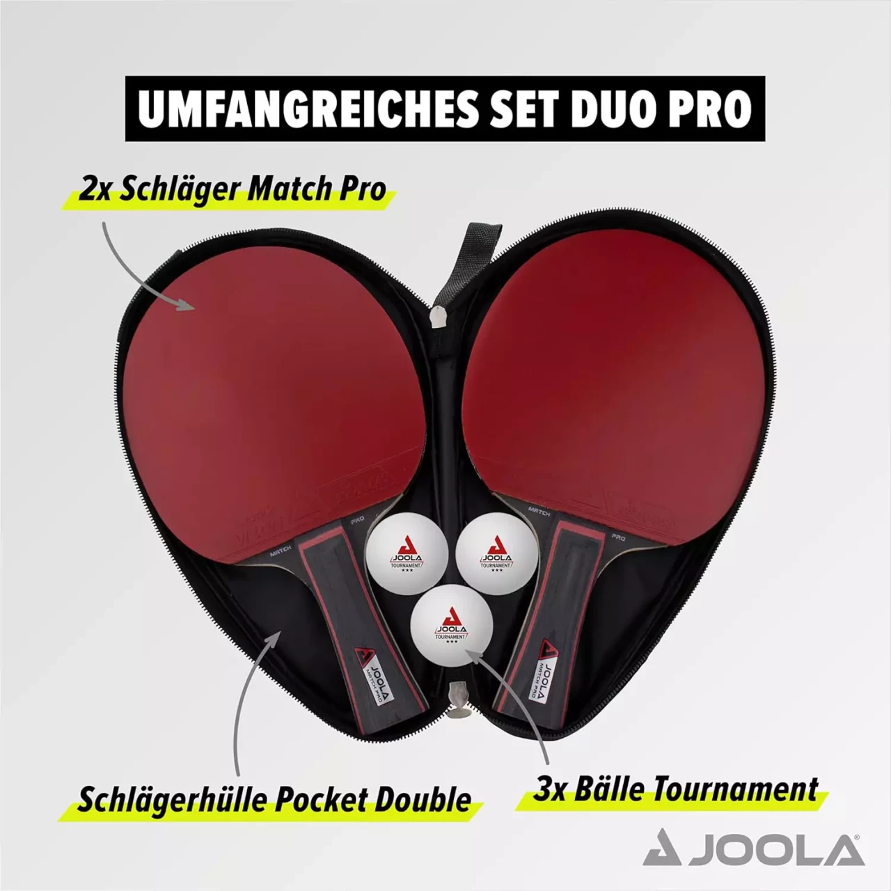JOOLA Set Reketa Loptice Futrola Stolni Stoni Rekete Duo Pro