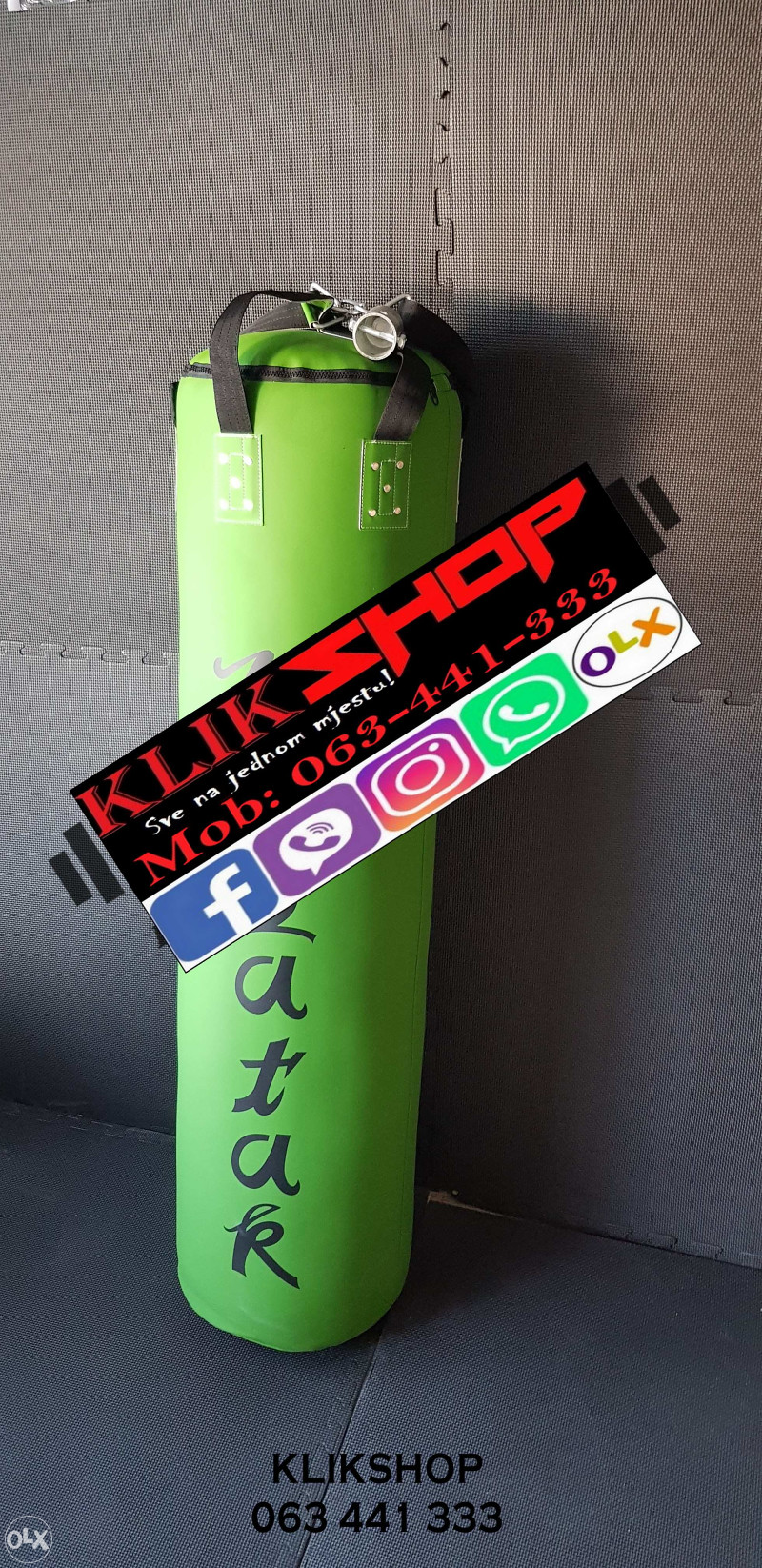 PROFESIONALNA Box Vreća Klubove 150cm 50kg Zelena Boks Dzak Vreće