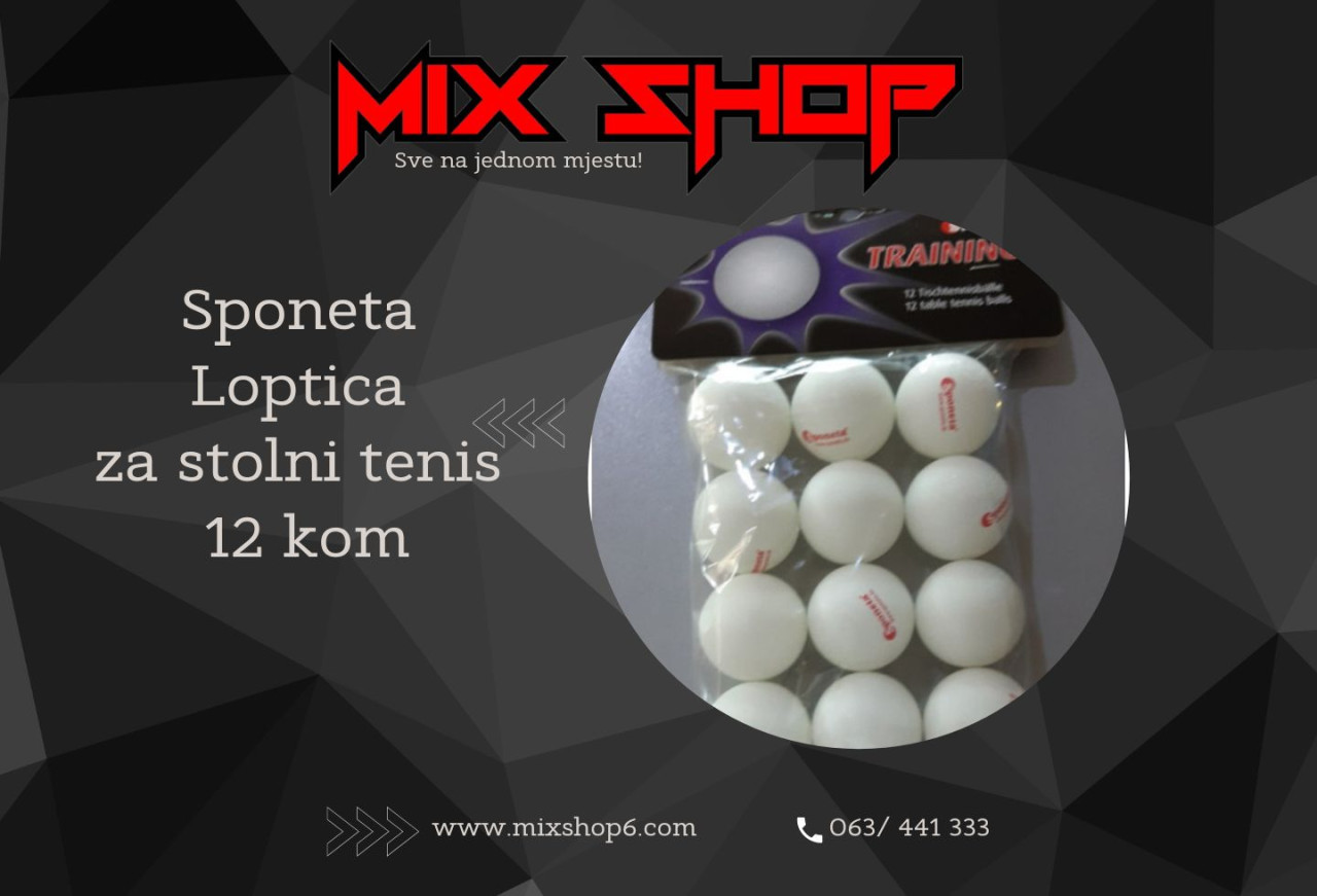 Sponeta Loptica za stolni tenis 12 kom. stoni ping pong