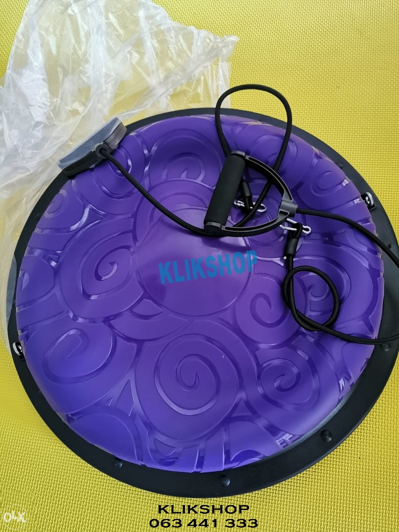 Bosu Lopta Ljubičasta Sa Rastezačima PoluLopta Balans