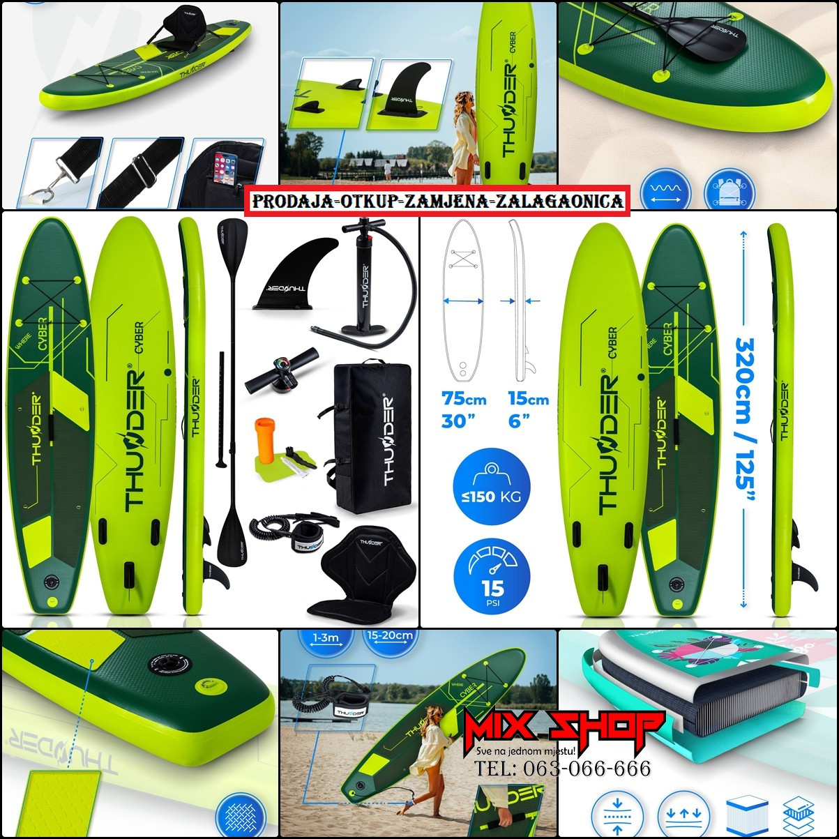 THUNDER SUP 320cm daska za surfanje sa sjedalom +OPREMA board