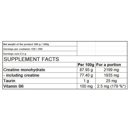 OSTROVIT Creatine Pure Monohidrat 500G Kreatin 500 g Kreatini