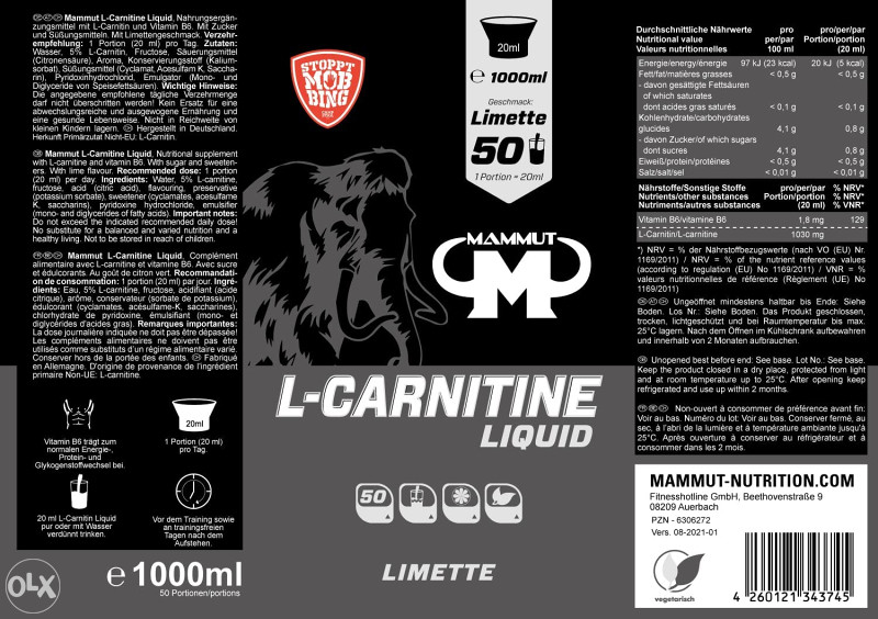 AKCIJA Karnitin 1 L Carnitine Sagorijevač masti Carnitin Tečni