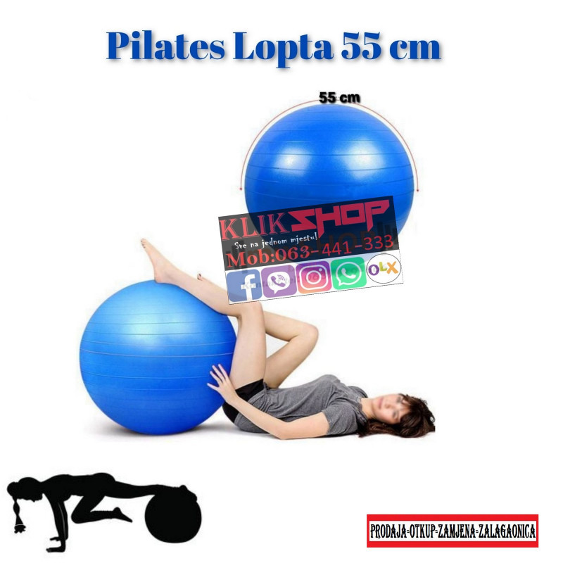 Pilates Lopta 65 cm Aerobik Fitnes Trening Lopte Fit
