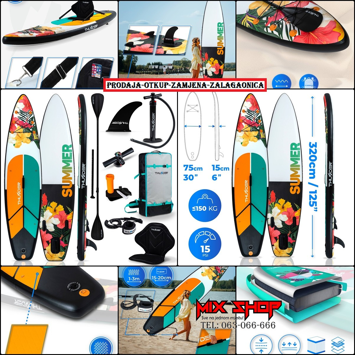 THUNDER SUP 320cm daska za surfanje sa sjedalom +OPREMA board