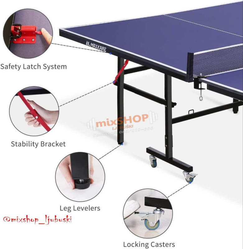 AKCIJA Stol za stolni tenis MX Stoni Sto Ping Pong Tennis Rekete