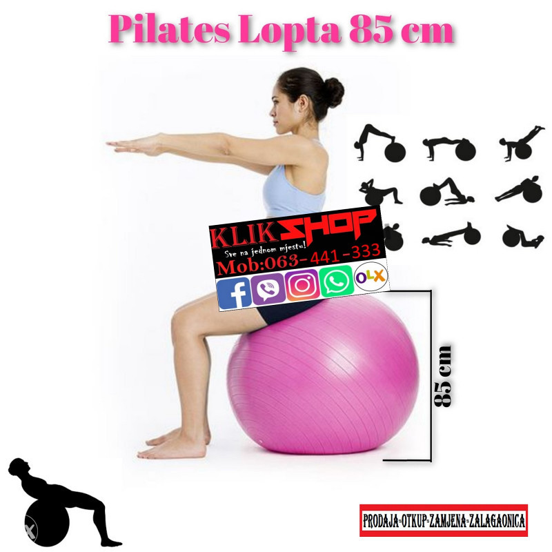 Pilates Lopta 85 cm Aerobik Fitness Trening Lopte
