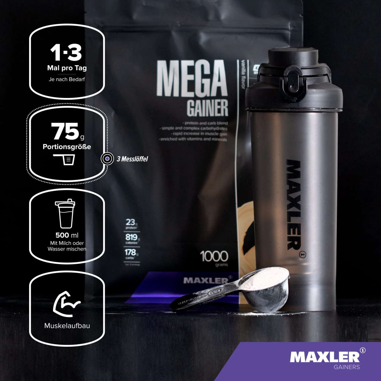 MEGA GAINER 1 kg Gejner 1000g Proteini Masa 1kg  Povećanje Mase