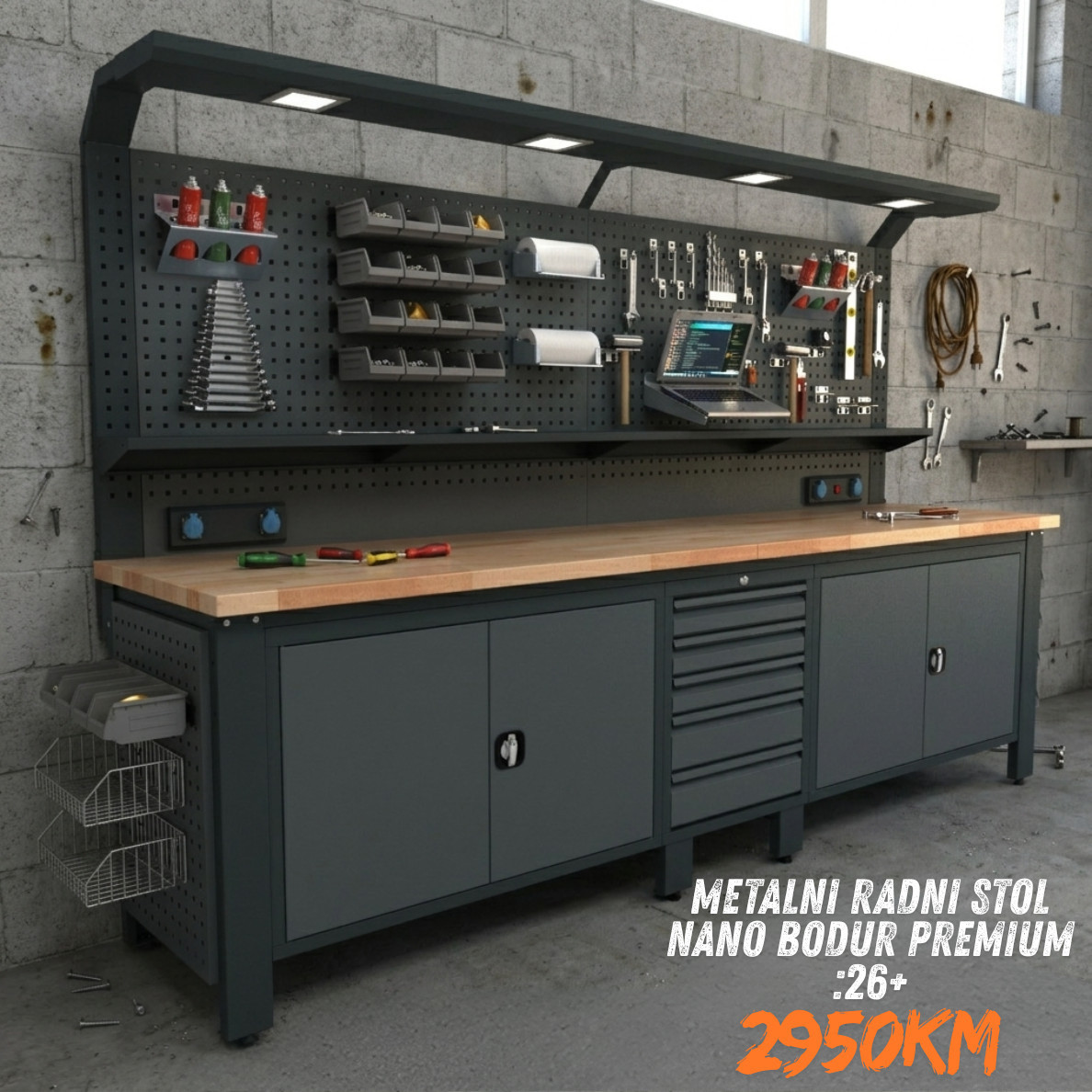 Metalni radni stol Premium Nano-Bodur NO:26+