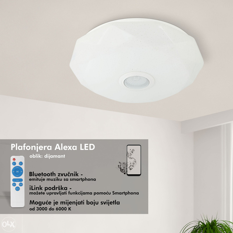 LED RGB PLAFONJERKA SA ZVUČNIKOM ALEXA