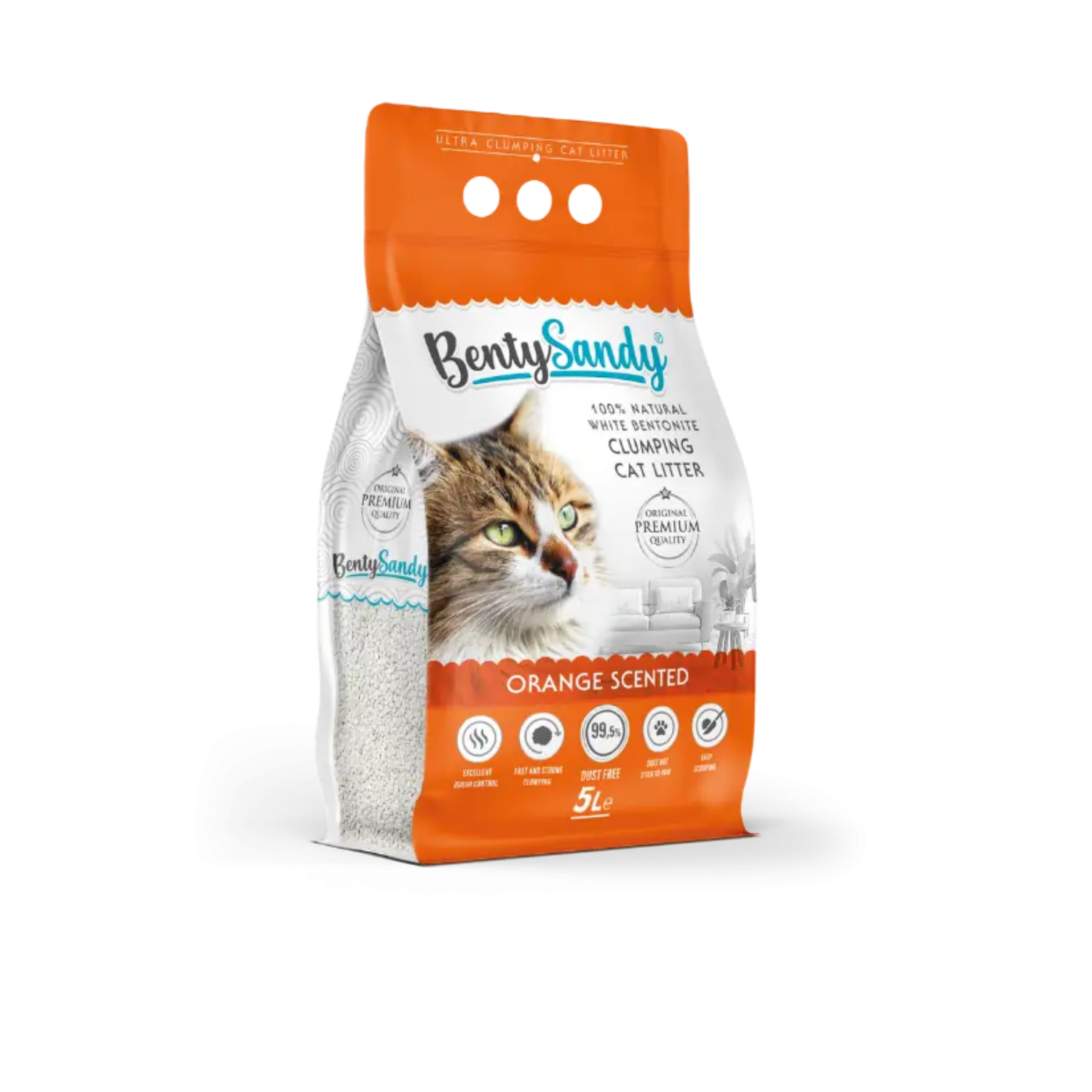 Benty Sandy orange-lime pijesak za mačke - 10l