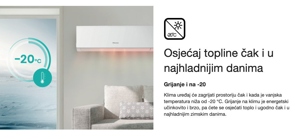 HISENSE INVERTER KLIMA UREĐAJ AKCIJA 599 KM