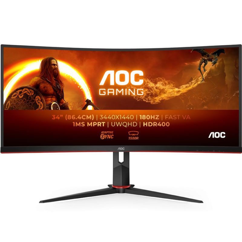 Gaming monitor AOC 34" WQHD 180Hz 1ms 3440x1440 CU34G2XP/BK