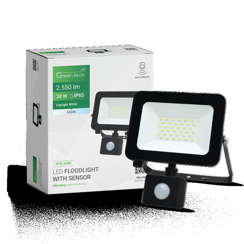 LED reflektor sa senzorom Green Tech 2550 lm, 30W, 6500K, IP65
