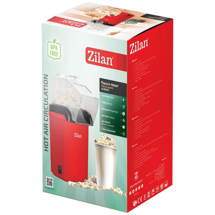 Zilan Aparat za kokice, 1200 W, crvena - ZLN8046