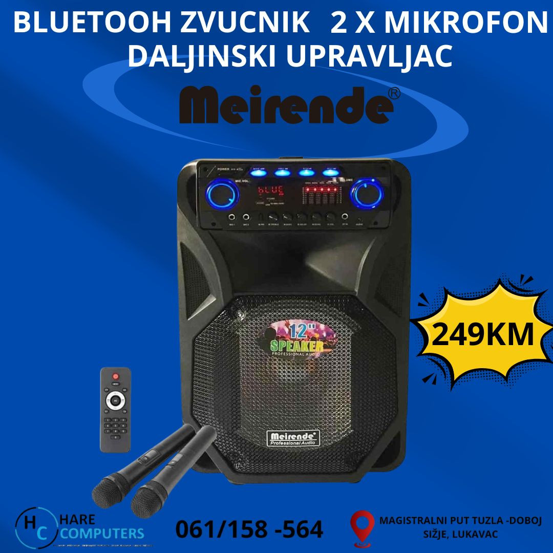 AKCIJA Bluetooth Zvucnik Karaoke zvucnik dva mikrofona bezicna