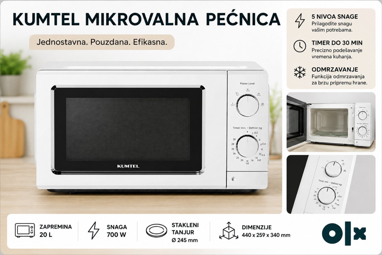 Mikrovalna  mikrotalasna pećnica Kumtel HM-14 700W bijela