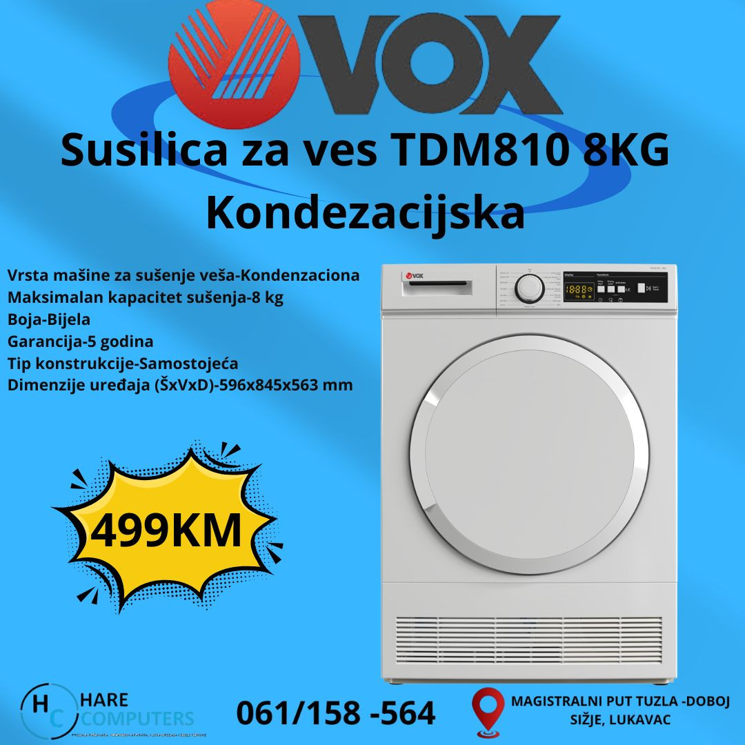 AKCIJA Susilica za ves TDM810 8KG Kondezacijska