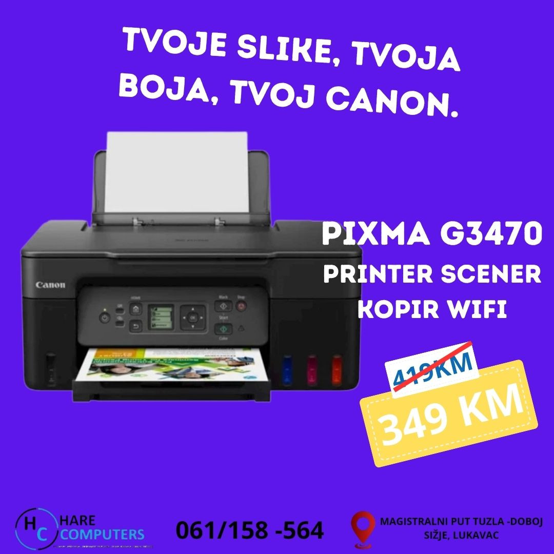 AKCIJA Printer Scener Kopir WiFi CANON PIXMA G3470 BLACK