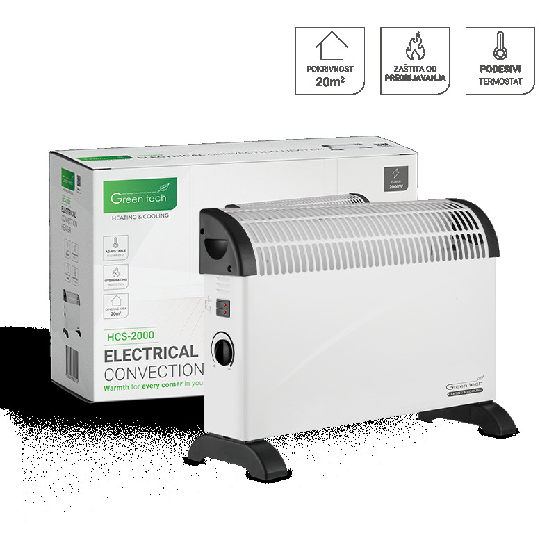 Akcija Konvektorska grijalica Green Tech 2000W, električna