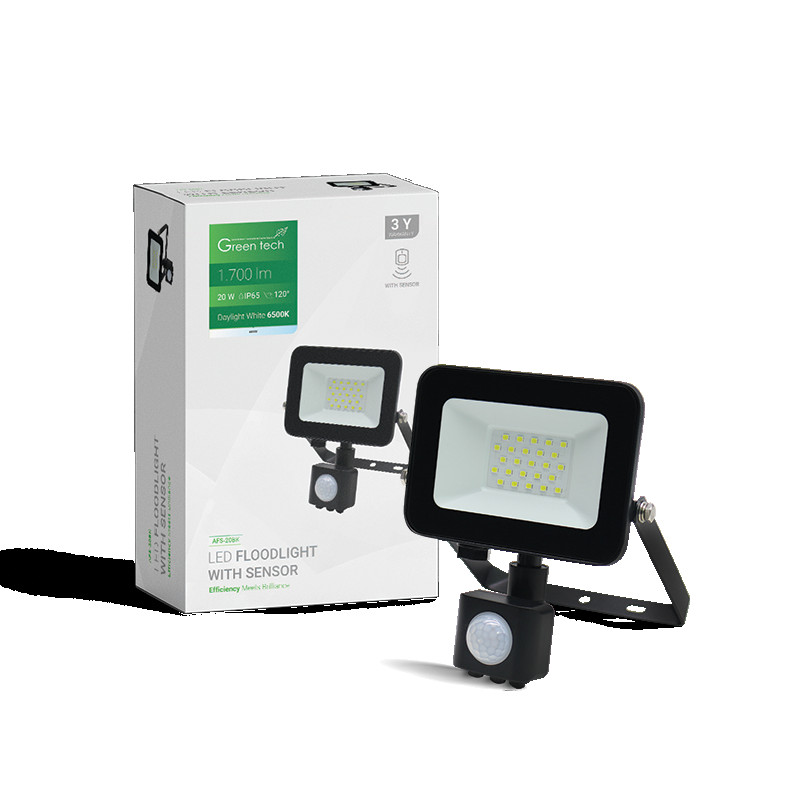 LED reflektor sa senzorom Green Tech 1700 lm, 20W, 6500K, IP65