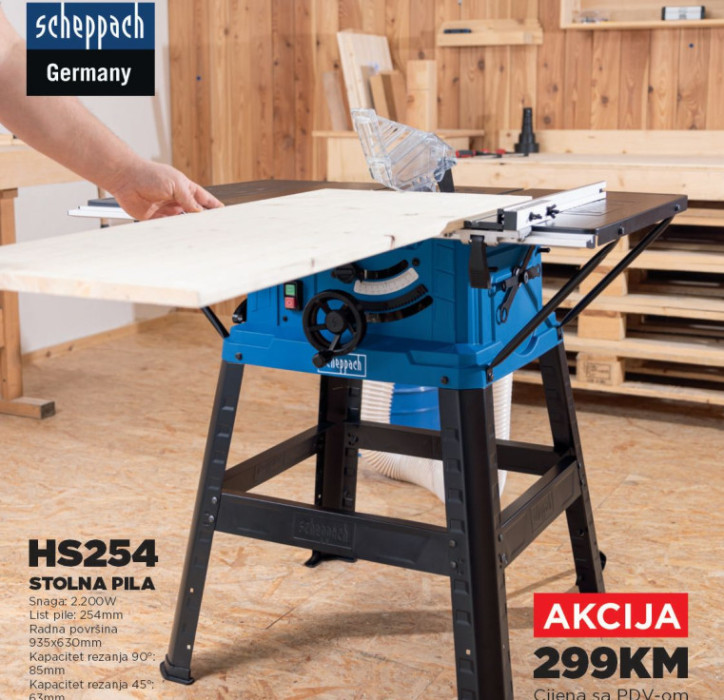 SCHEPPACH Stolna pila - stoni cirkular - cekular HS254 - 254 mm