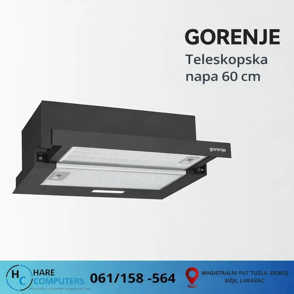 GORENJE UGRADBENA NAPA 60cm TH60E3B TELESKOPSKA AKCIJA