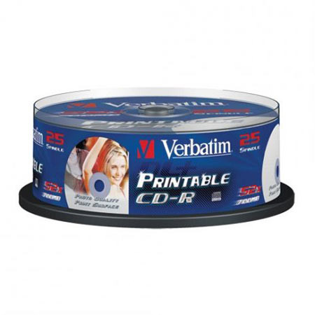 CDR,VERBATIM, 700 MB  25 kom PRINTABLE