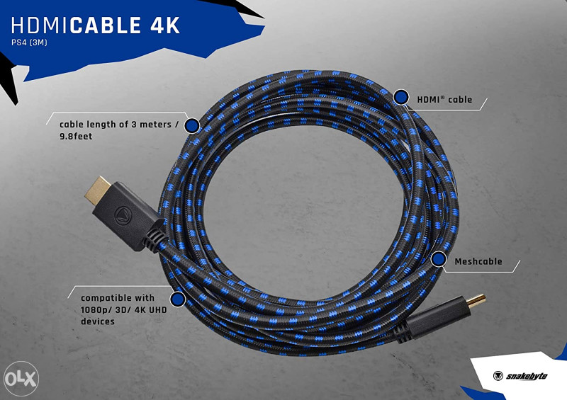 Official HDMI 4K Kabal (PS4 / PS3)  3m - snakebyte