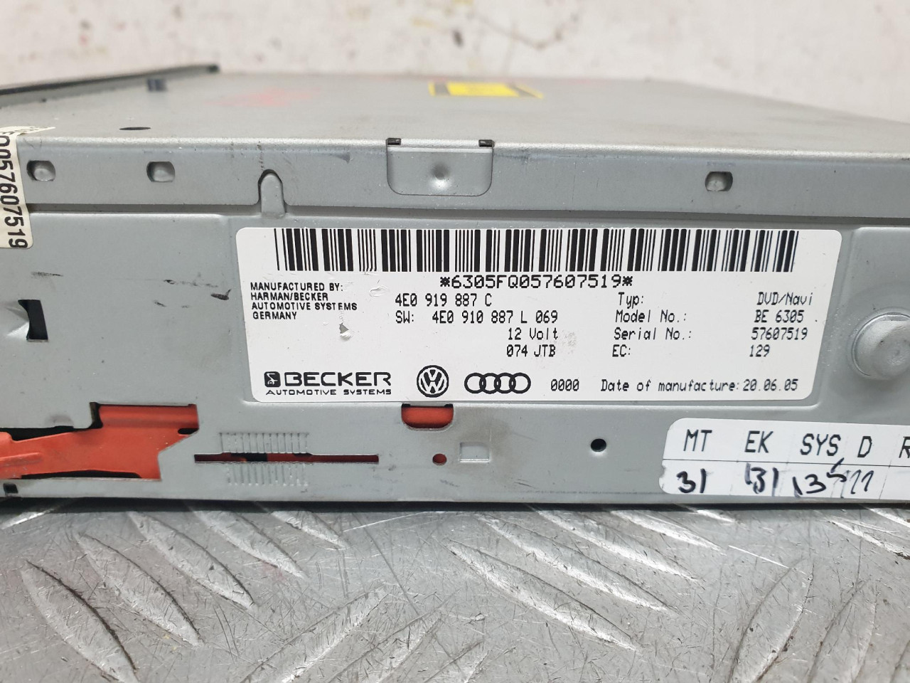 CD / DVD CITAC A6 4F (04-08) 4E0919887C 4E0910887L