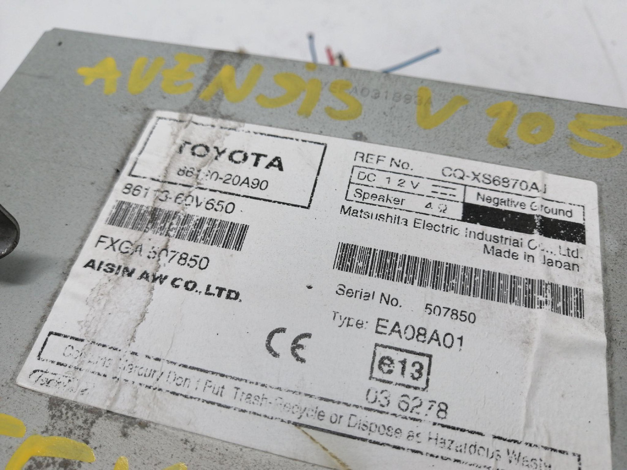 RADIO Avensis (09-11) 8611360V650 DIJELOVI