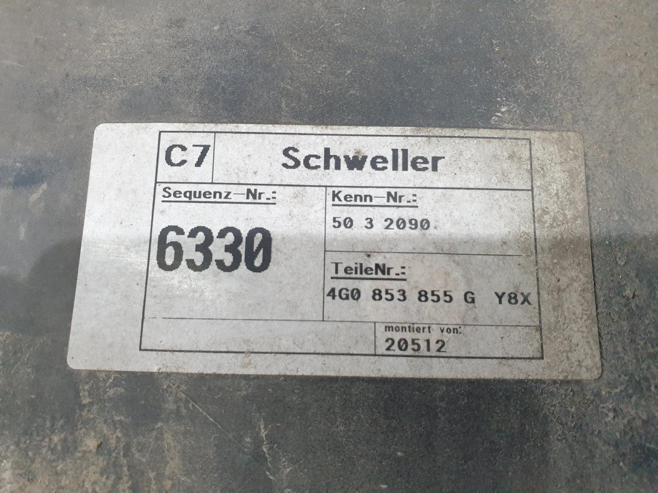 L PVC PRAG LAJSNA A6 4G (10-14) 4G0853855G DIJELOVI