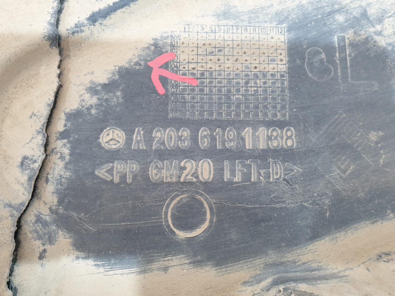 L PODNA ZASTITA C W203 (04-07) A2036191138 DIJELOVI
