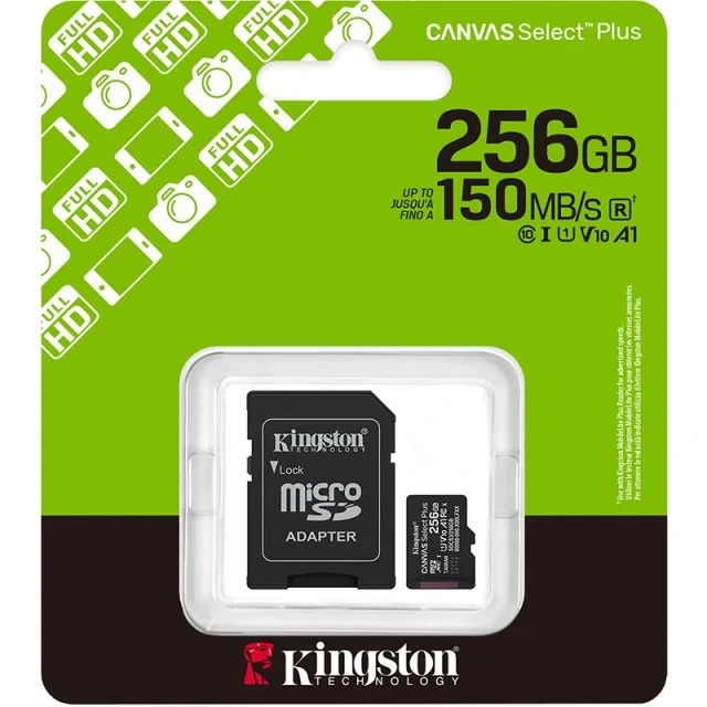 Kingston Micro SD Memory Card Class 10 256GB