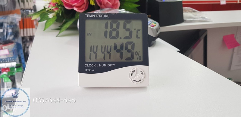 Digitalni LCD termometar,sonda, vlagomjer, sat,alarm