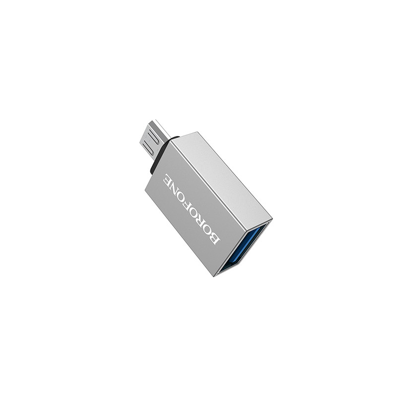 Adapter mikro USB OTG Borofone BV2 sivi