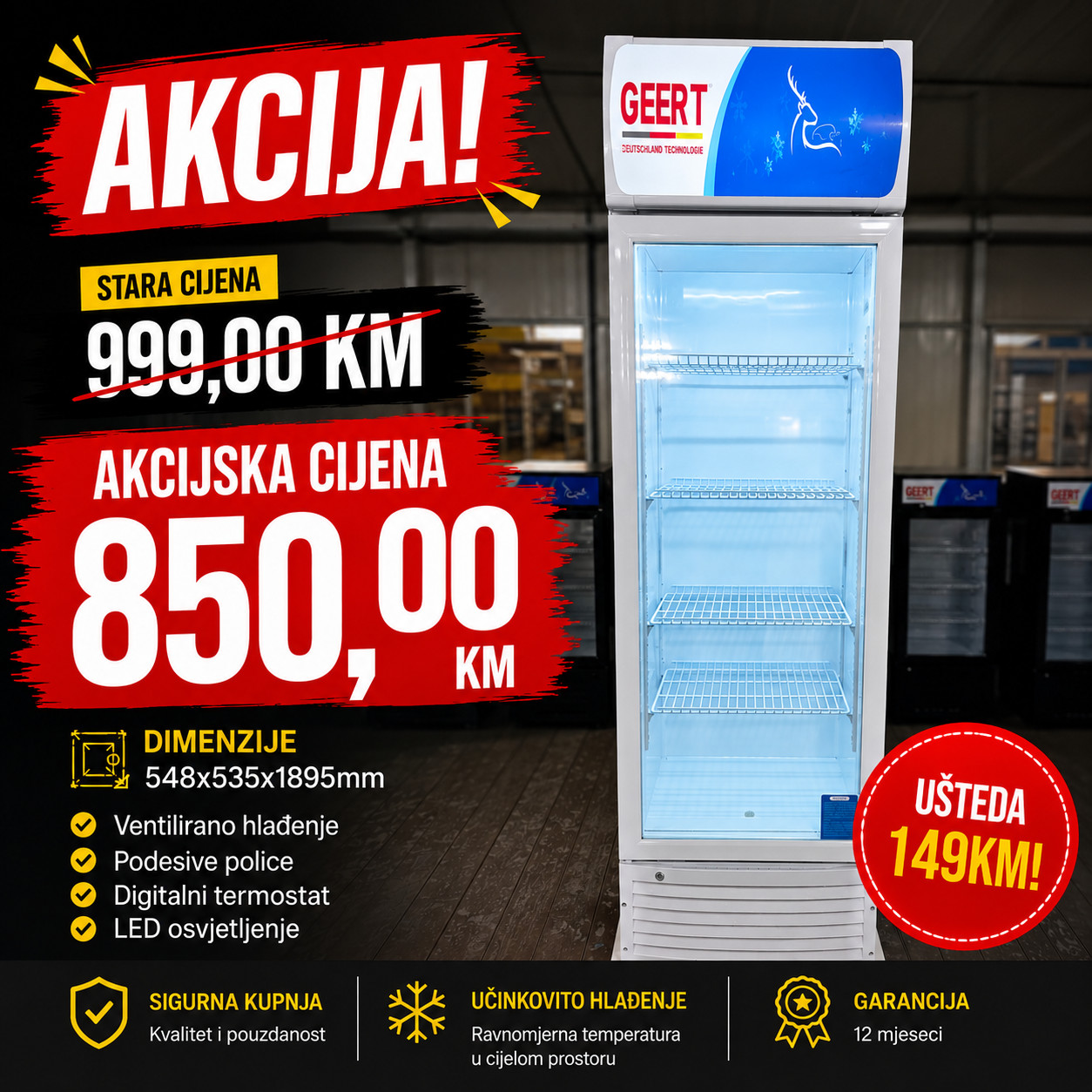 Hladnjak za piće GEERT Njemačka 278L model LC-278A