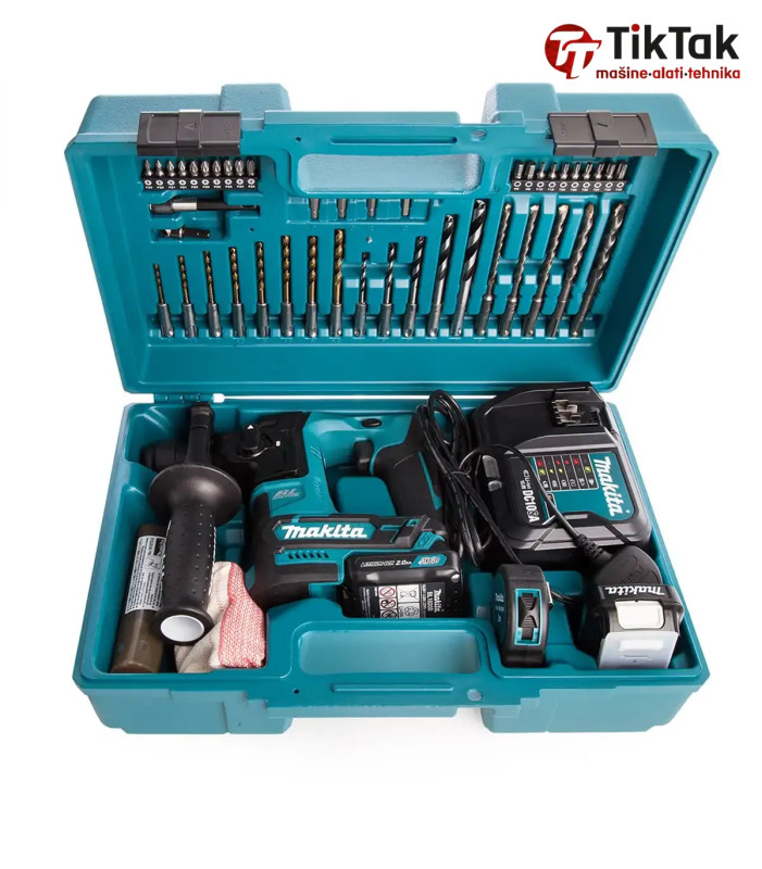 Makita - Akumulatorska bušilica čekić + SET PRIBORA SDS Plus HR16