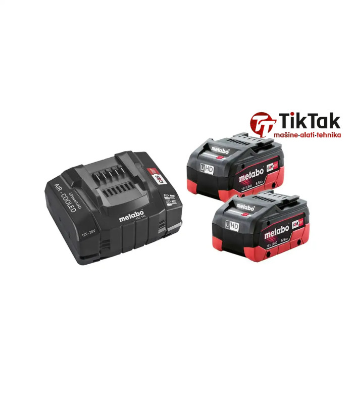 Metabo - Set Baterija SE 18 V / 25.5 Ah LiHD + Brzi Punjač ASC 14