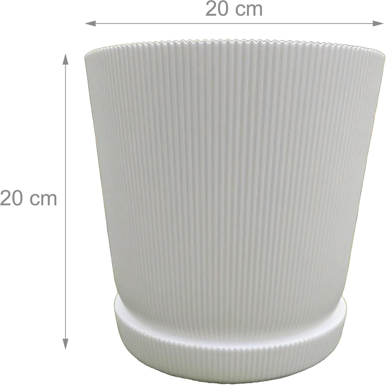Plastična saksija, 2 kom, V x D: 20 x 20 cm, bijela A19-0186
