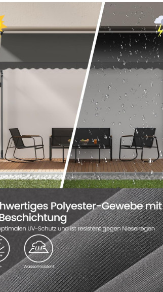 Tenda sa stezaljkom, antracit, 350 x 120 cm A18-0278