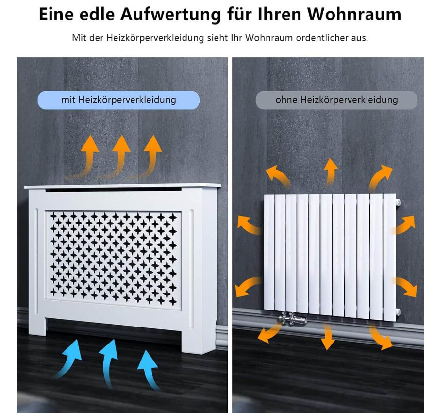 Poklopac za radijator, bijeli, MDF, 112x19cx81 cm A17-0131