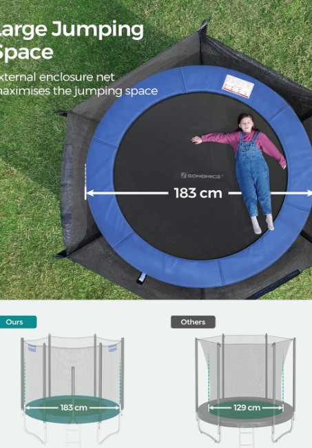 Dječiji vanjski trampolin prečnika 183 cm A18-0127