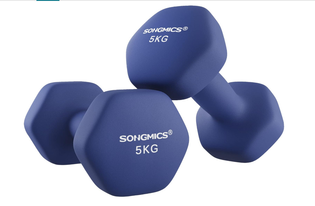 Šesterokutne bučice s neoprenskim premazom, 2x5kg A18-0094