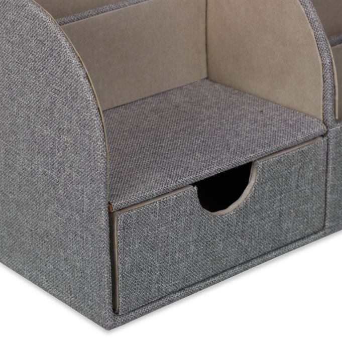Organizator za sto s izgledom lana, 14,5 x 28 x 14,5 cm A12-0039