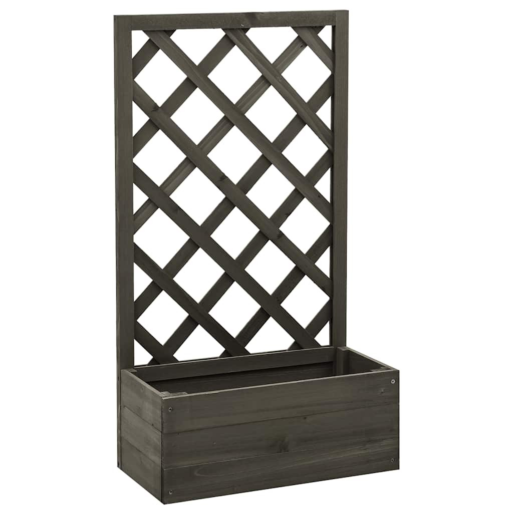 Vrtna sadilica s rešetkom siva 50 x 25 x 90 cm A11-0111