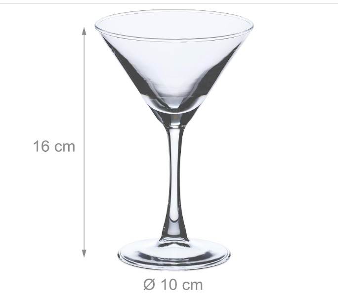 Čaše za Martini, set od 6, 140 ml A19-0599