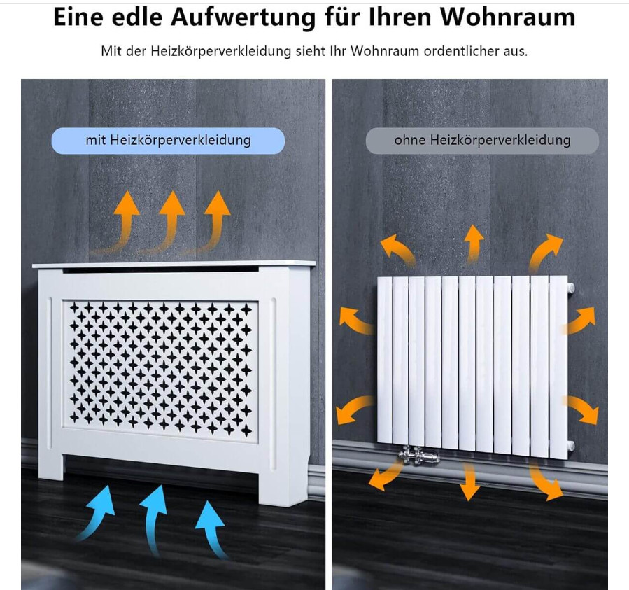 Poklopac za radijator, MDF, bijeli,  78x19x81,5 cm A17-0132