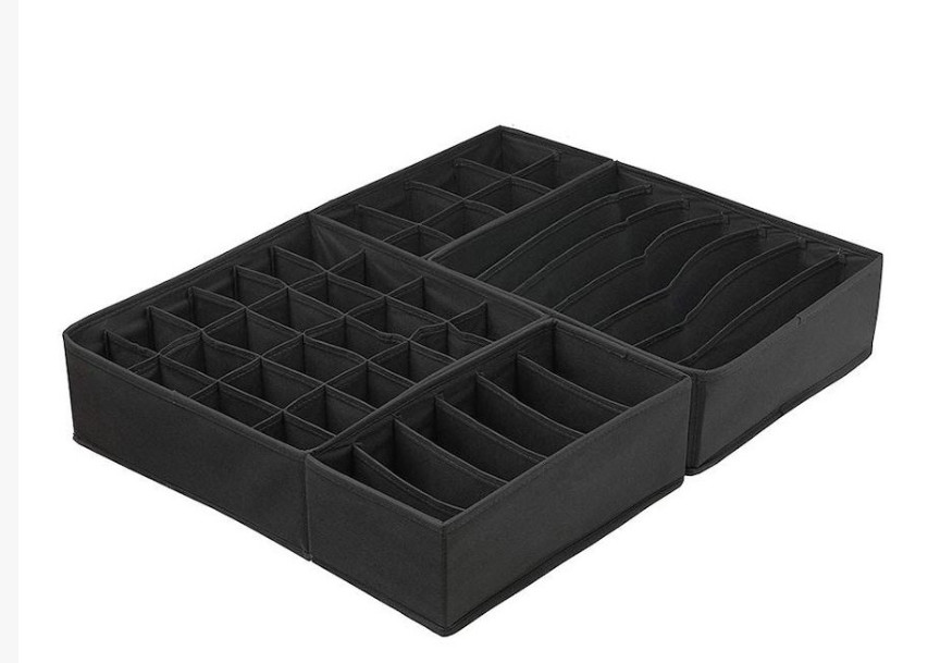 Set od 4 organizatora za ladice, crni A1-0336